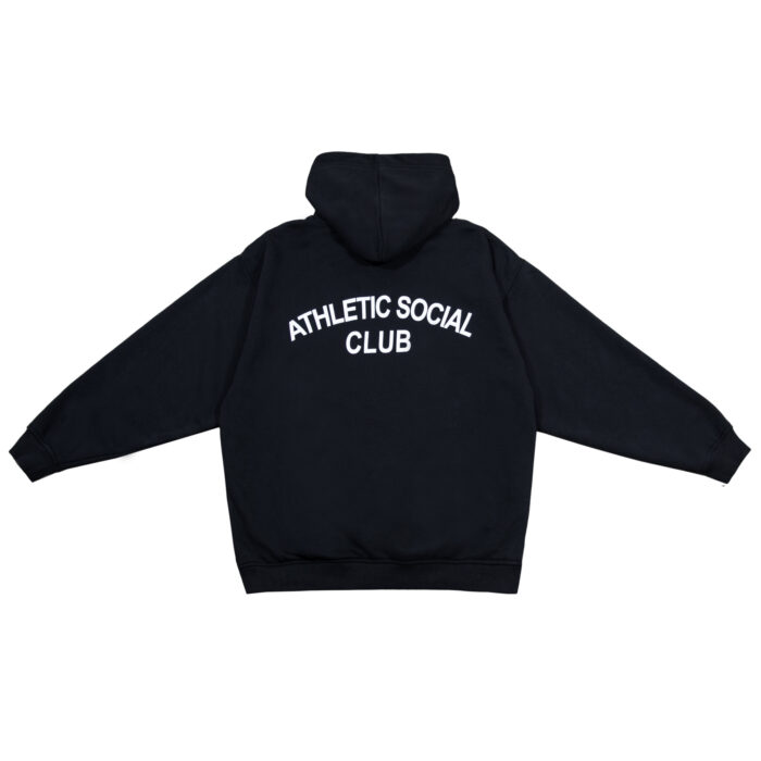 ASC Oversize Hoodie Black small logo - obrazek 2
